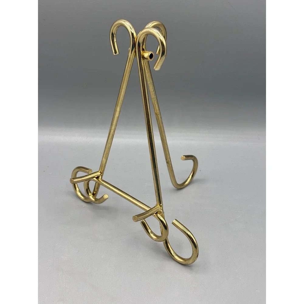 Gold Metal Easel‎ Stand For Plate Or Frame Display 7 Inches Tall